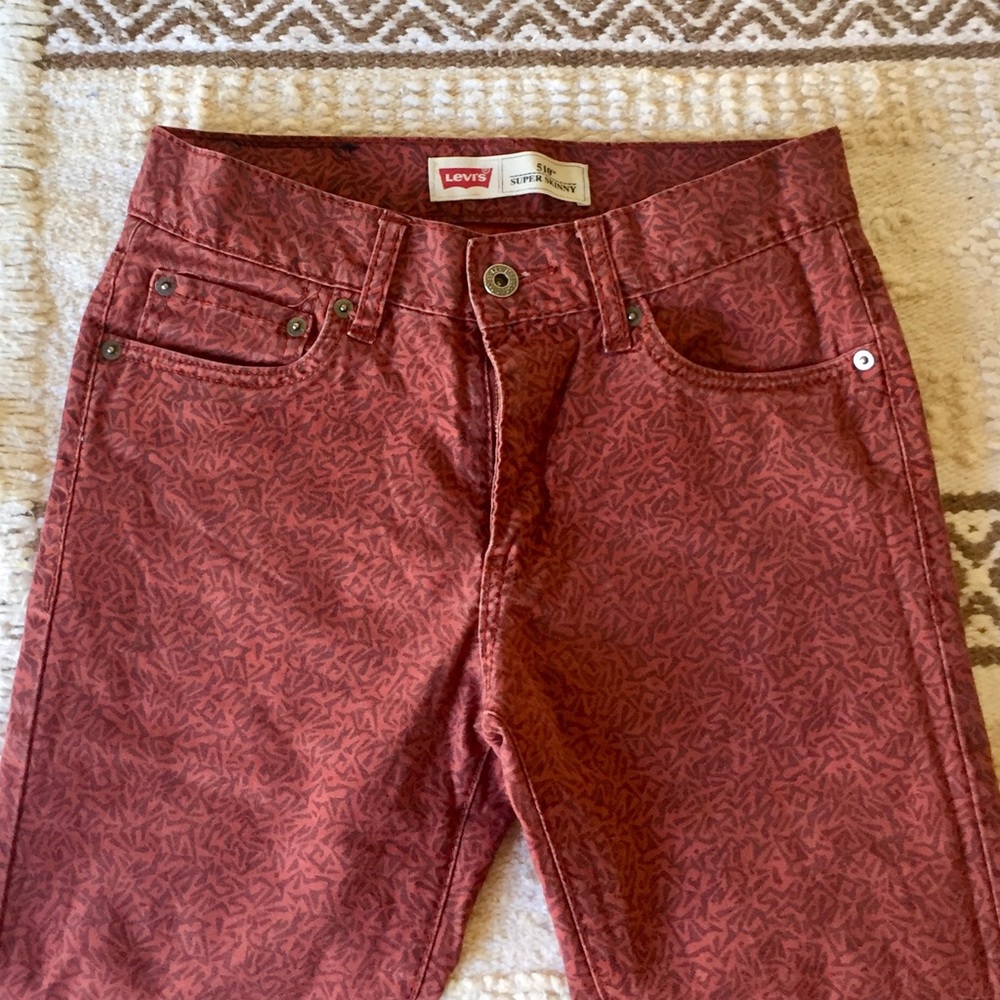 Levi’s 510 Super Skinny Coral Fun Print Jeans